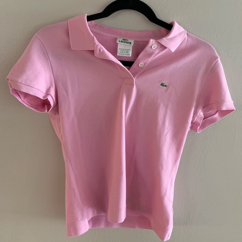 Pink Lacoste Polo Size Small